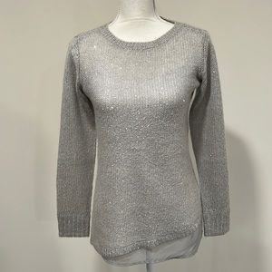 The Limited Sequin Sparkle Silver Tunic Sweater Size XS
